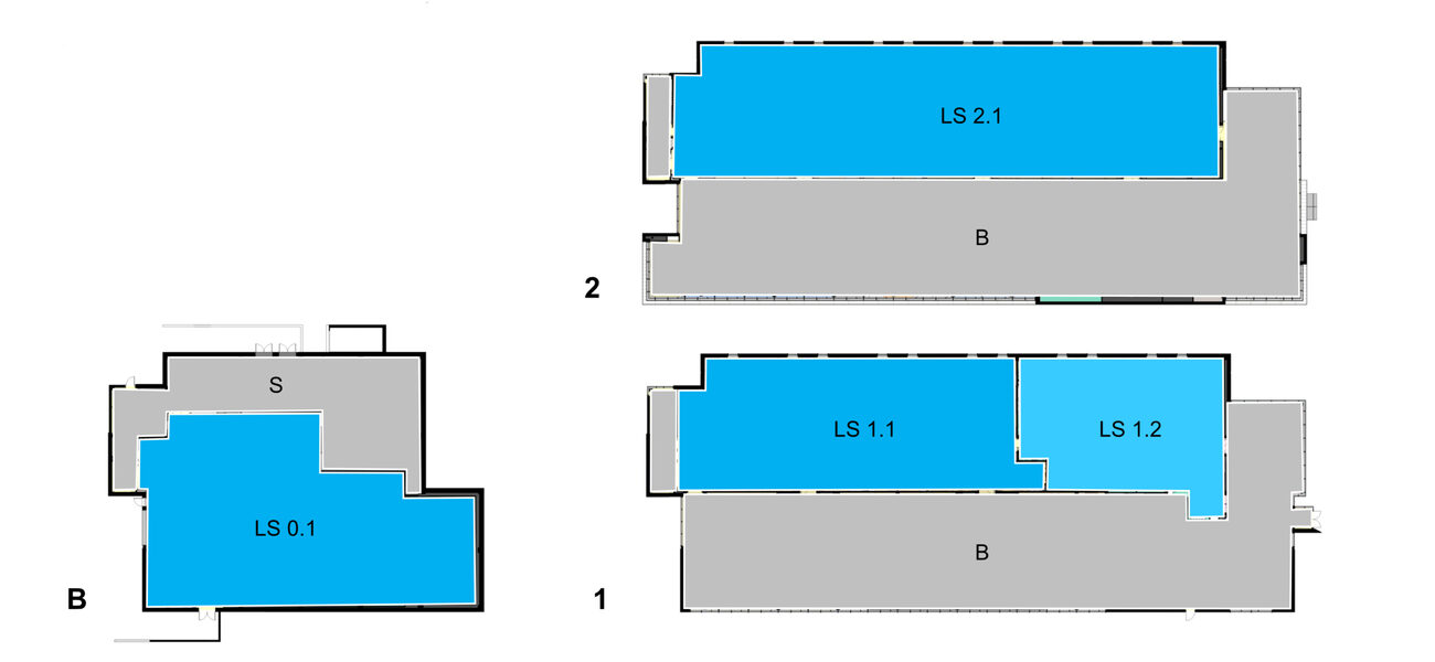 Diagram showing where different lab types are located in a building