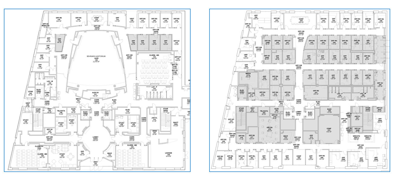 Floorplan showing how spaces are resized to reflect actual usage.