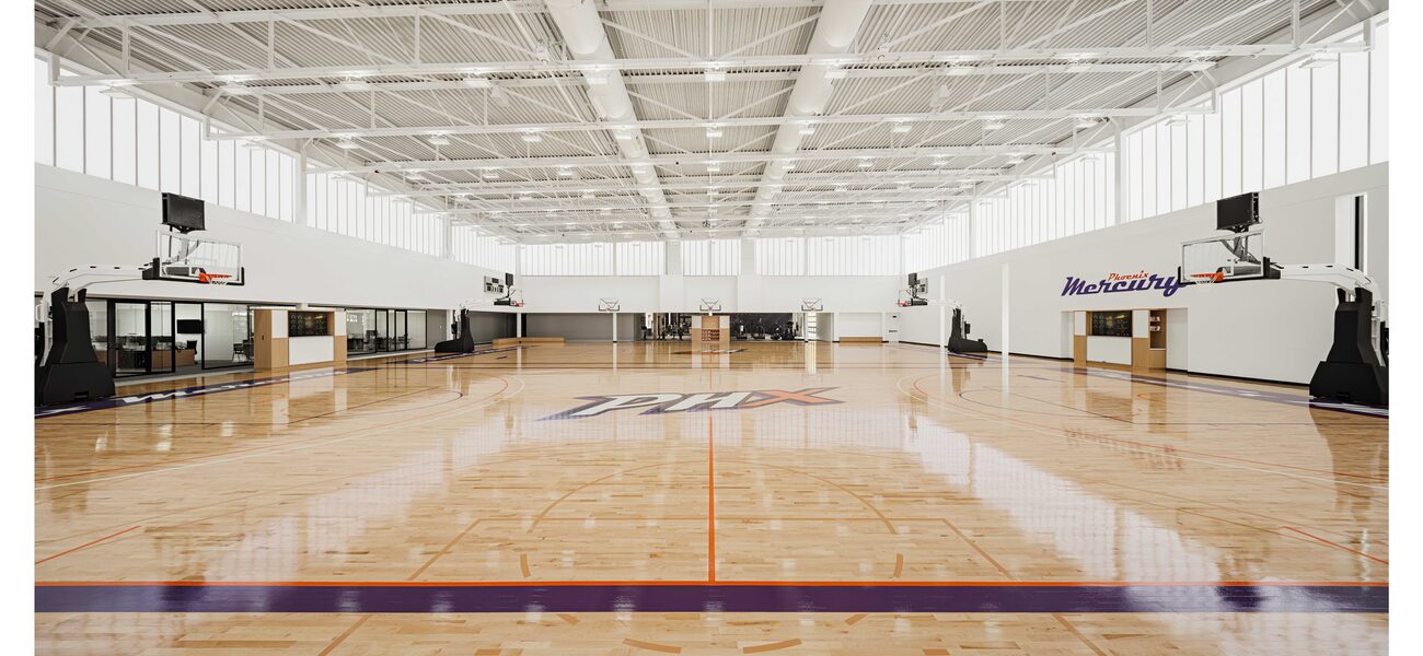 Indoor basketball court