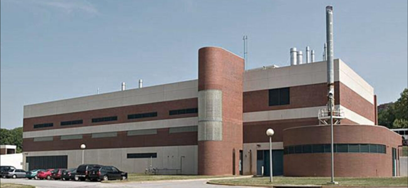 A large brick building with small, narrow windows