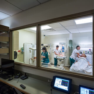 Control Room with View into Simulation Lab 