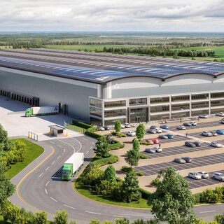 Exterior of large industrial building
