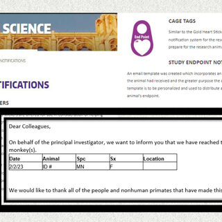 Tag shpwiong when an animal's last day will be